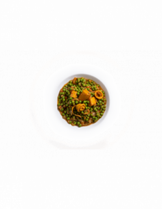 Guisantes salteados con sepia