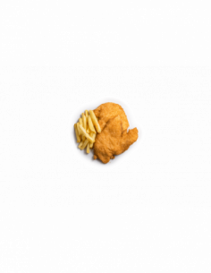 Pollo rebozado con patatas